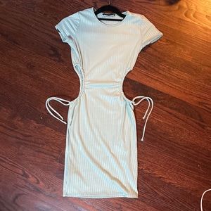 21 Saints light blue cutout T-shirt dress